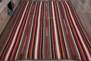 Flatweave Striped Vintage Rug - Thumbnail