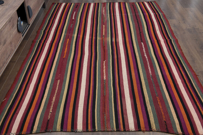 Flatweave Striped Vintage Rug