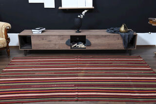 Flatweave Striped Vintage Rug - Thumbnail