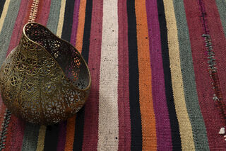 Flatweave Striped Vintage Rug - Thumbnail