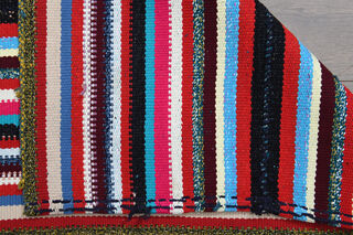 Striped Kilim Vintage Rug - Thumbnail