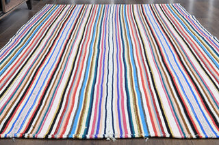 Stiped Flatweave Vintage Rug - Thumbnail