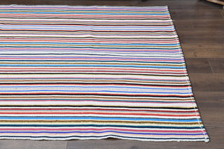 Stiped Flatweave Vintage Rug - Thumbnail