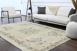 Handmade Vintage Oushak Area Rug - Thumbnail