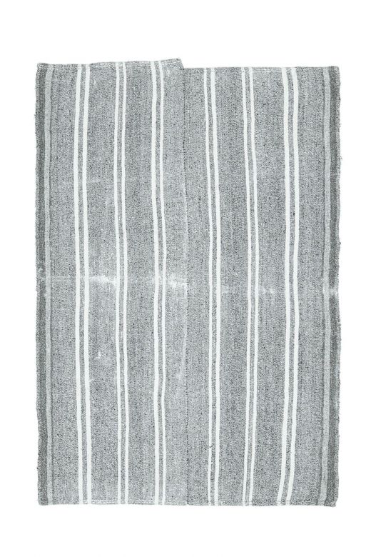 Handmade Vintage Striped Kilim Rug