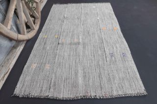 Handmade Vintage Flatweave Rug - Thumbnail