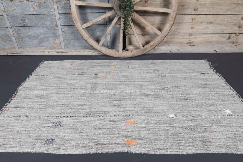 Handmade Vintage Flatweave Rug