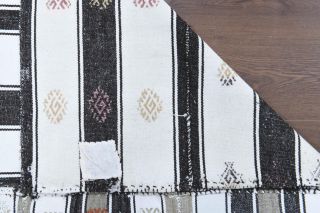 Handmade Vintage Flatweave Rug - Thumbnail