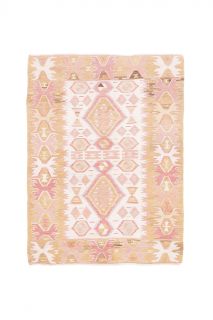 Pastel Colored Handmade Vintage Rug - Thumbnail