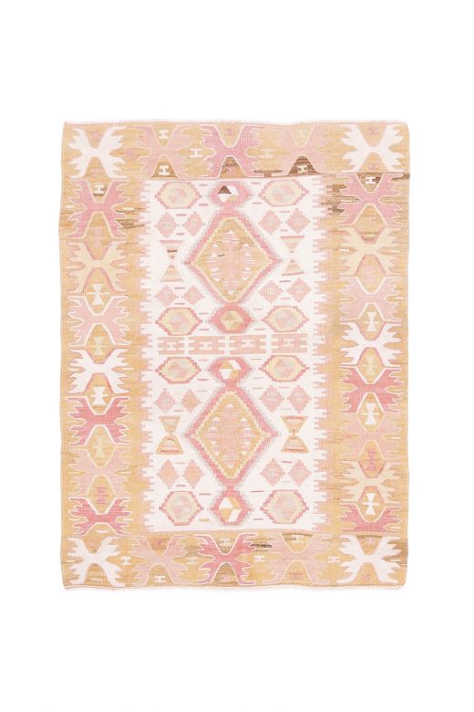 Pastel Colored Handmade Vintage Rug