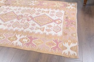 Pastel Colored Handmade Vintage Rug - Thumbnail