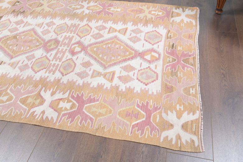 Pastel Colored Handmade Vintage Rug