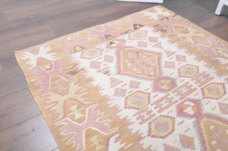 Pastel Colored Handmade Vintage Rug - Thumbnail