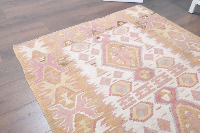 Pastel Colored Handmade Vintage Rug