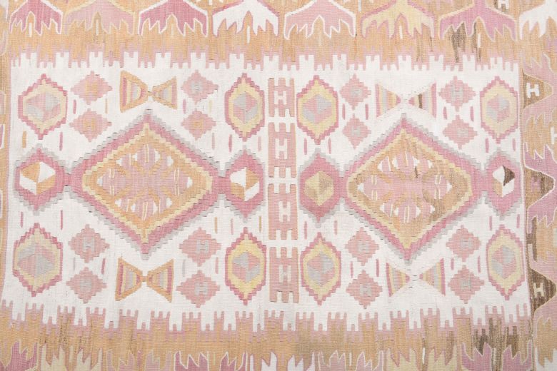 Pastel Colored Handmade Vintage Rug