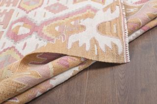 Pastel Colored Handmade Vintage Rug - Thumbnail