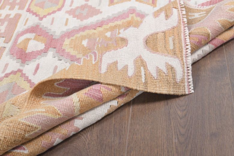 Pastel Colored Handmade Vintage Rug