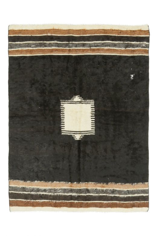 Handmade Vintage Black Flatweave Rug