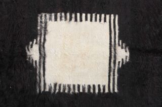 Handmade Vintage Black Flatweave Rug - Thumbnail