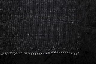 Handmade Vintage Black Kilim Rug - Thumbnail
