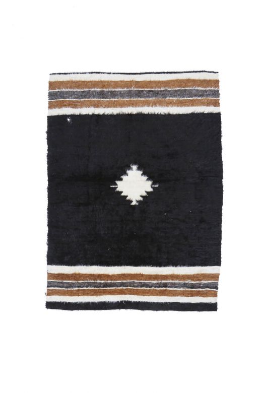 Handmade Vintage Black Rug