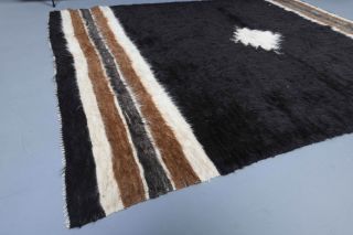 Handmade Vintage Black Rug - Thumbnail