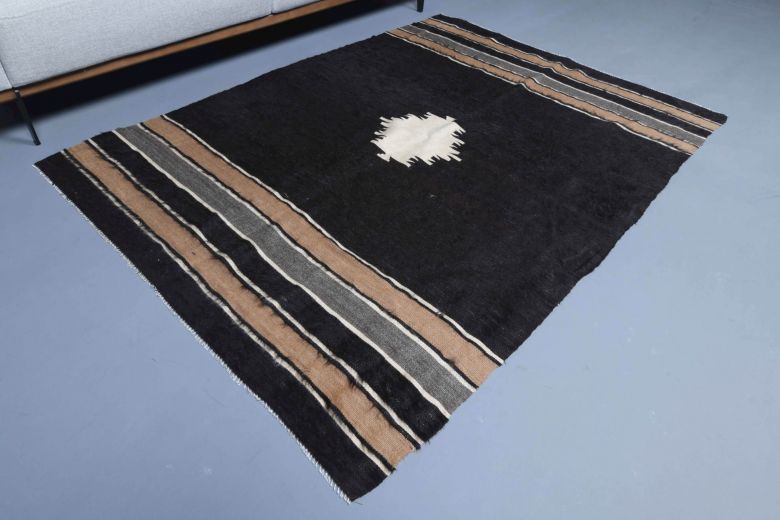 Handmade Vintage Flatweave Rug