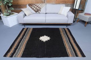 Handmade Vintage Flatweave Rug - Thumbnail