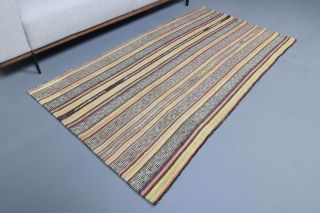 Handmade Vintage Flatweave Rug - Thumbnail