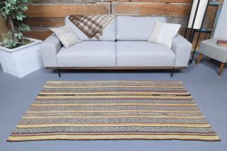 Handmade Vintage Flatweave Rug - Thumbnail