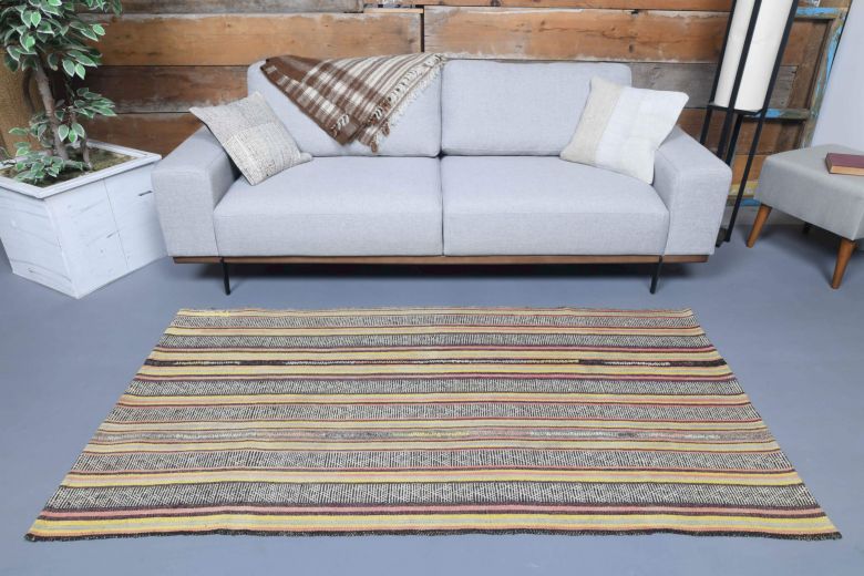 Handmade Vintage Flatweave Rug