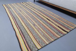 Handmade Vintage Flatweave Rug - Thumbnail