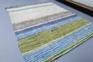 Handmade Vintage Kilim Rug in Pastel Colors - Thumbnail