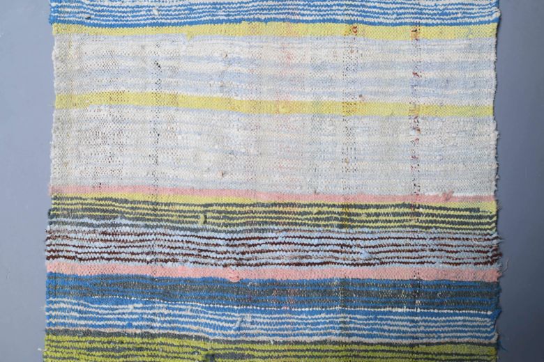 Handmade Vintage Kilim Rug in Pastel Colors