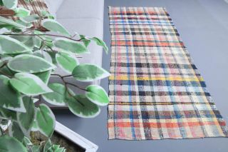 Handmade Vintage Kilim Runner Rug - Thumbnail