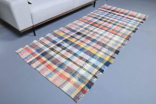 Handmade Vintage Kilim Runner Rug - Thumbnail