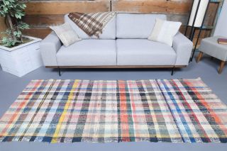 Handmade Vintage Kilim Runner Rug - Thumbnail