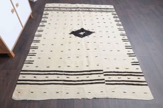 Handmade Vintage Accent Kilim Rug - Thumbnail