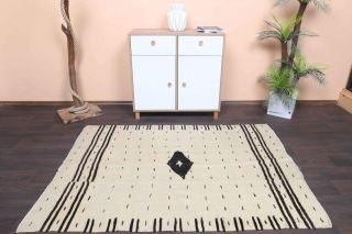 Handmade Vintage Accent Kilim Rug - Thumbnail