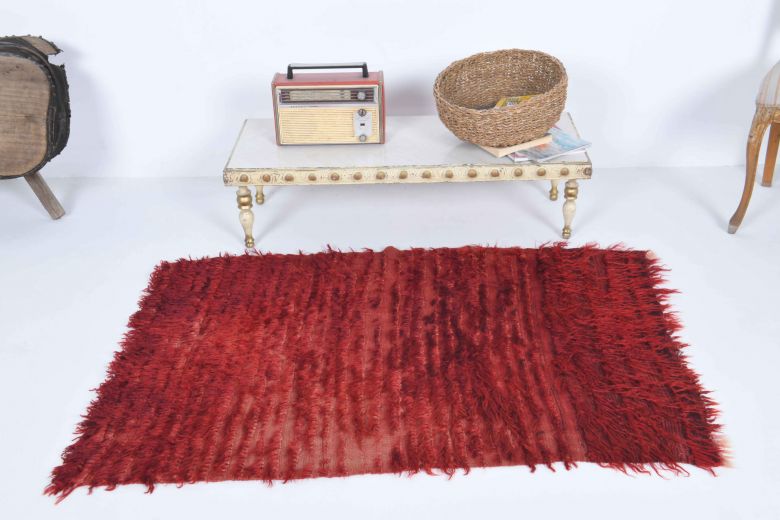 Overdyed Mohair Kilim Rug