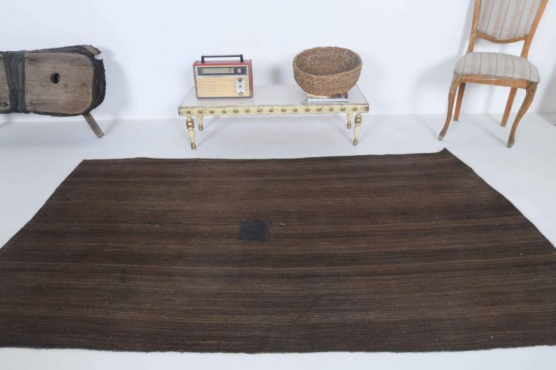 Handmade Vintage Brown Rug