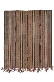 Striped Brown Handmade Vintage Rug - Thumbnail