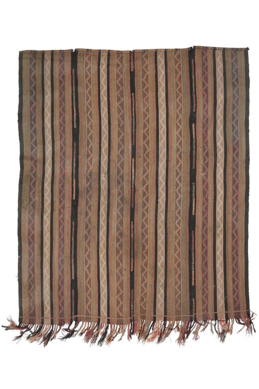 Striped Brown Handmade Vintage Rug