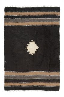 Black Kilim Handmade Vintage Rug - Thumbnail