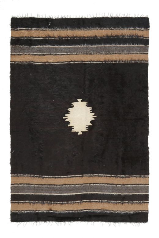 Black Kilim Handmade Vintage Rug