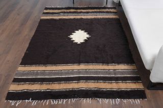 Black Kilim Handmade Vintage Rug - Thumbnail