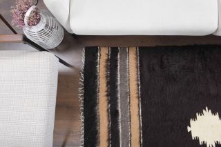 Black Kilim Handmade Vintage Rug - Thumbnail