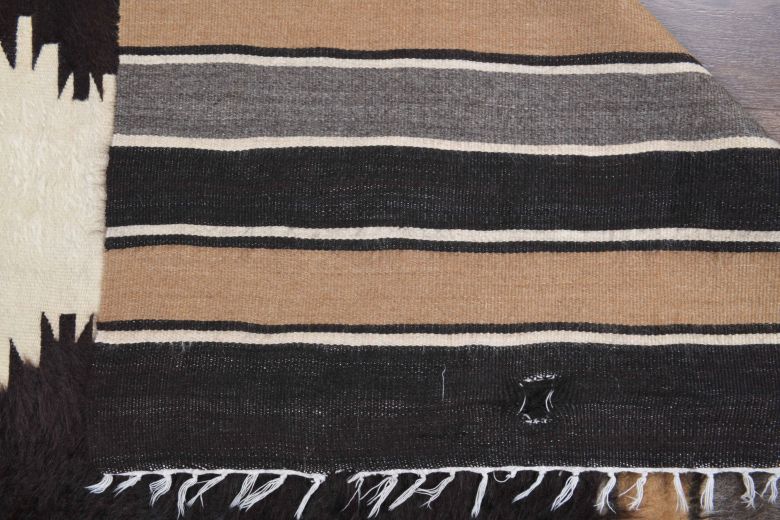 Black Kilim Handmade Vintage Rug