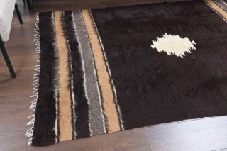 Black Kilim Handmade Vintage Rug - Thumbnail