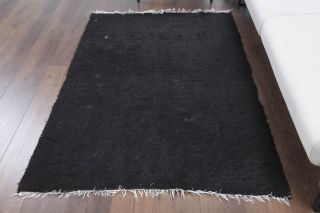 Black Handmade Vintage Rug - Thumbnail